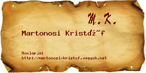 Martonosi Kristóf névjegykártya
