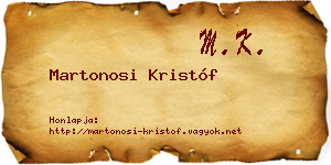 Martonosi Kristóf névjegykártya