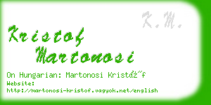 kristof martonosi business card